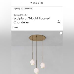 3 Light Antique Brass (Gold) Chandelier WEST ELM